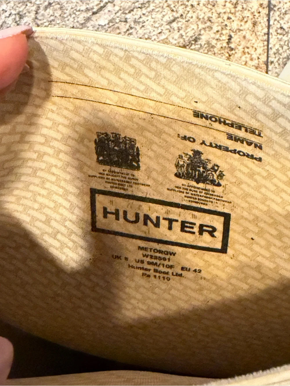 Hunter Cream Tall Rubber Rain Boots